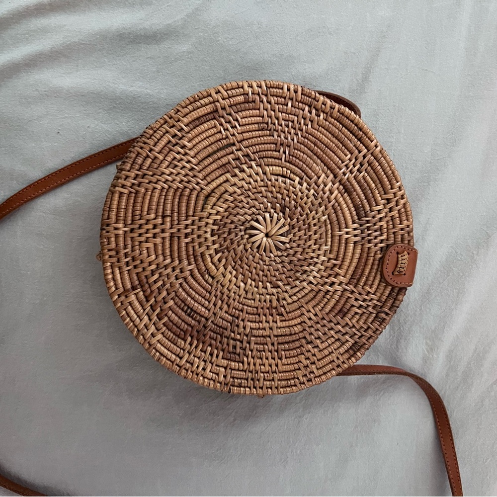 Amazon Tan Woven Crossbody Bag